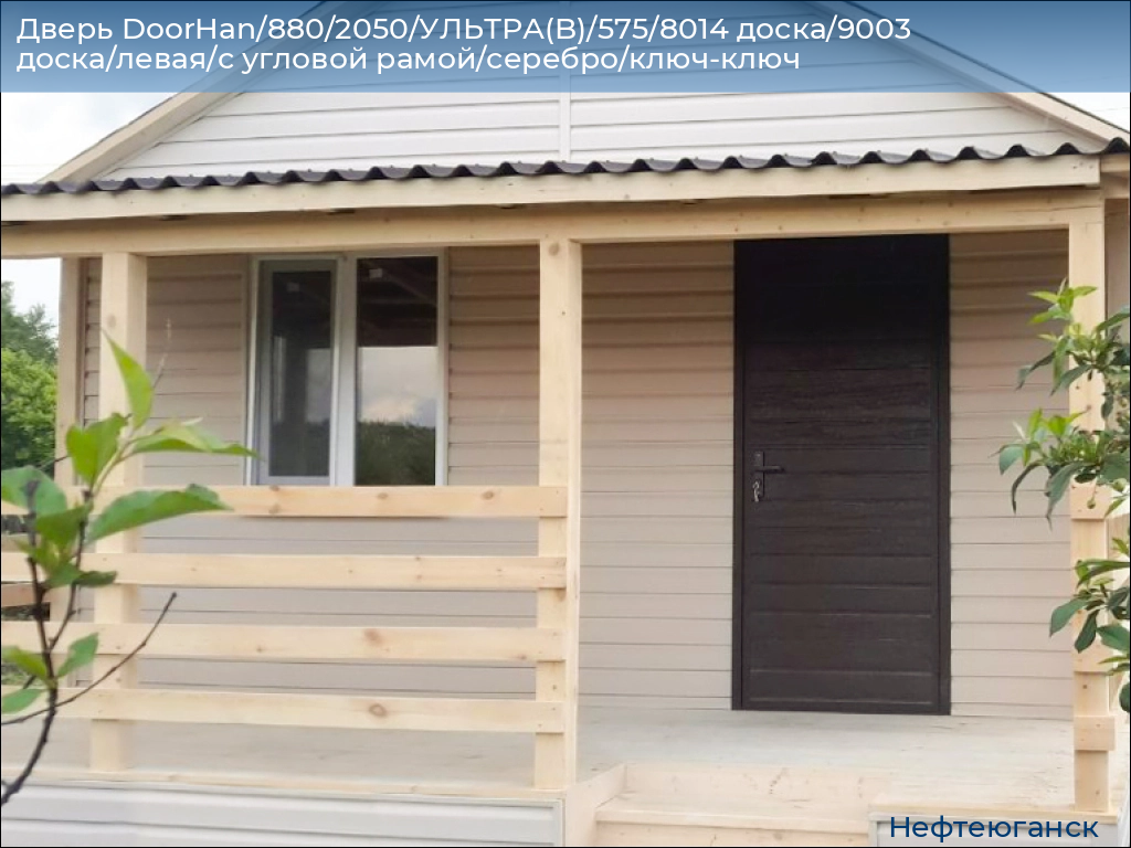 Дверь DoorHan/880/2050/УЛЬТРА(B)/575/8014 доска/9003 доска/левая/с угловой рамой/серебро/ключ-ключ, nefteyugansk.doorhan.ru