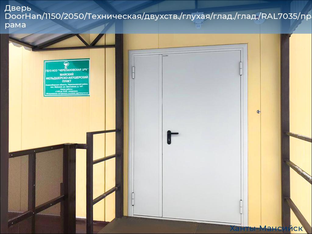 Дверь DoorHan/1150/2050/Техническая/двухств./глухая/глад./глад./RAL7035/прав./угл. рама, khanty-mansiysk.doorhan.ru