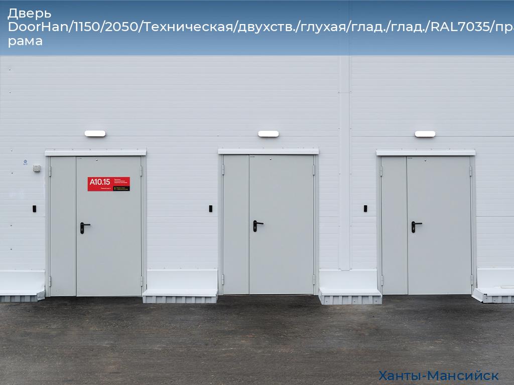 Дверь DoorHan/1150/2050/Техническая/двухств./глухая/глад./глад./RAL7035/прав./угл. рама, khanty-mansiysk.doorhan.ru