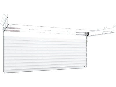 Промышленные секционные ворота из алюминиевых сэндвич-панелей с торсионным механизмом isd03alu
